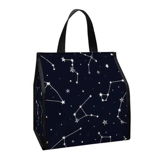 Constellation Stars Pattern Print Insulated Lunch Tote