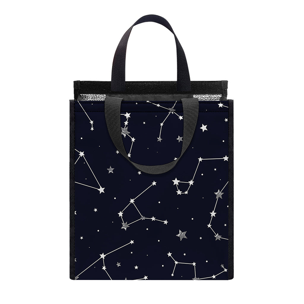 Constellation Stars Pattern Print Insulated Lunch Tote