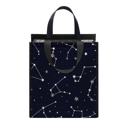 Constellation Stars Pattern Print Insulated Lunch Tote
