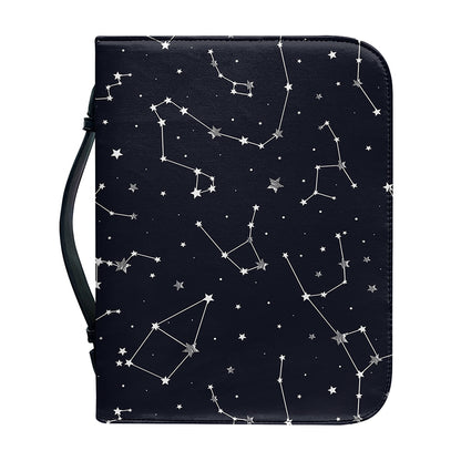 Constellation Stars Pattern Print Leather Bible Cover