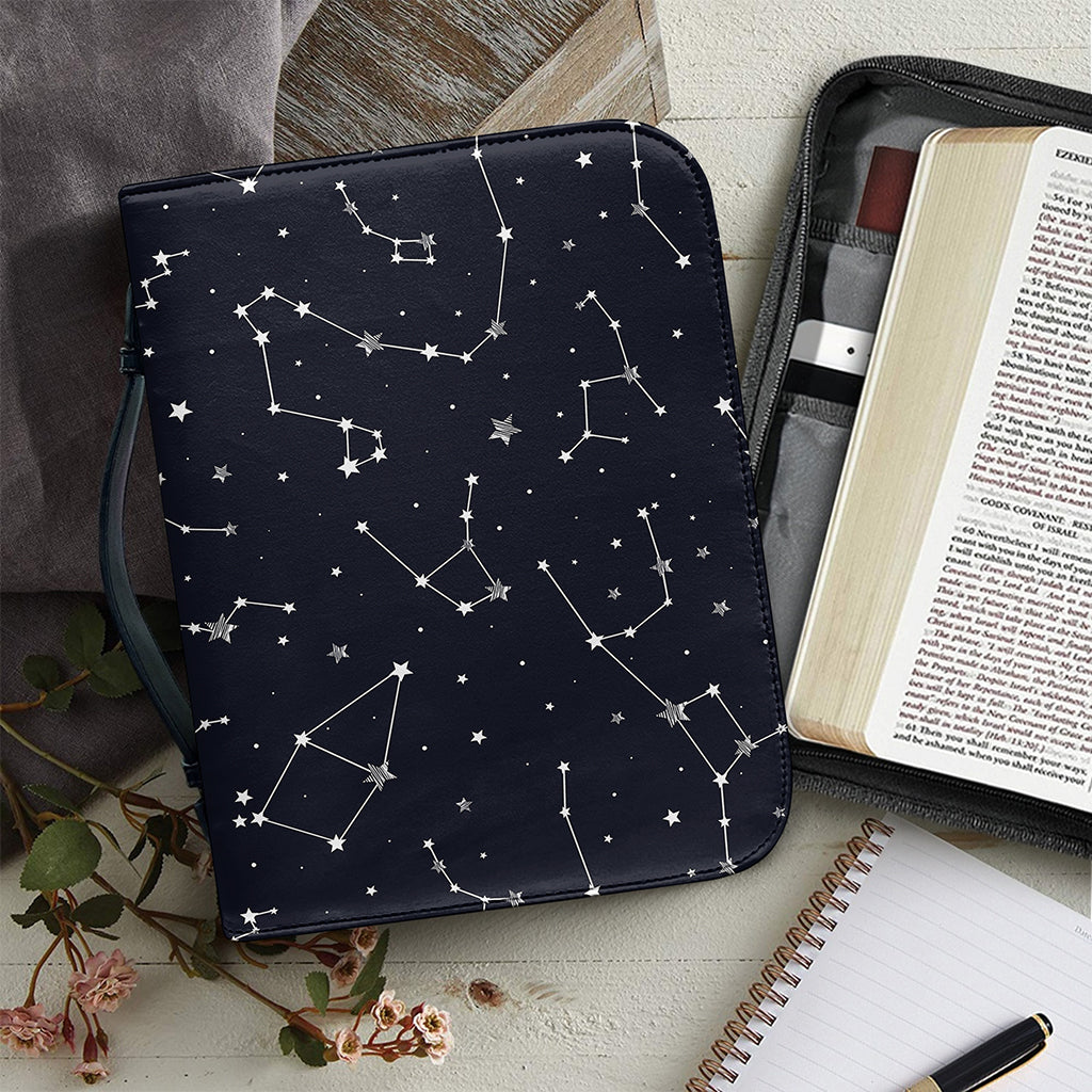 Constellation Stars Pattern Print Leather Bible Cover