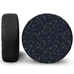 Constellation Stars Pattern Print Leather Spare Tire Cover