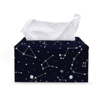 Constellation Stars Pattern Print Leather Tissue Box Cover