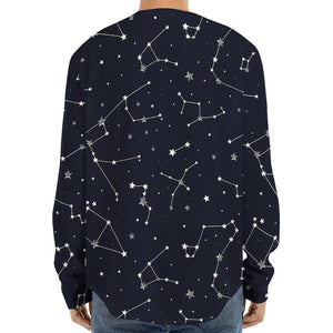 Constellation Stars Pattern Print Long Sleeve Baseball Jersey