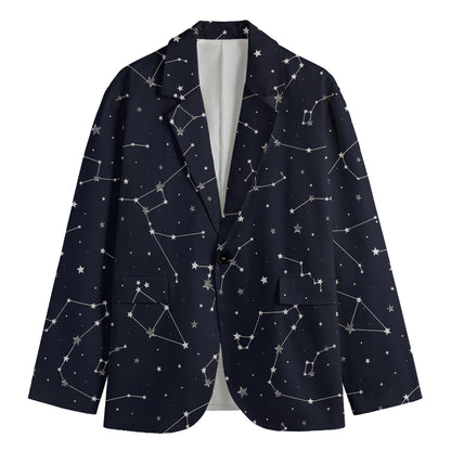 Constellation Stars Pattern Print Men's Blazer