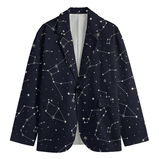 Constellation Stars Pattern Print Men's Blazer
