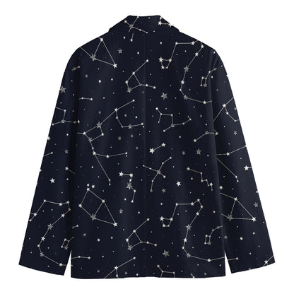 Constellation Stars Pattern Print Men's Blazer