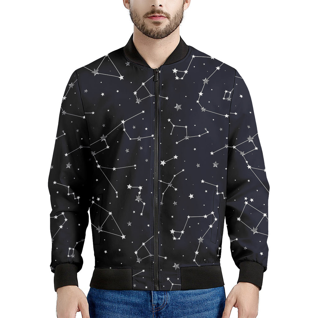 Constellation Stars Pattern Print Men's Bomber Jacket