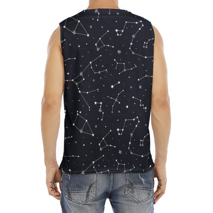 Constellation Stars Pattern Print Men's Fitness Tank Top