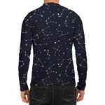 Constellation Stars Pattern Print Men's Long Sleeve Rash Guard