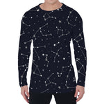 Constellation Stars Pattern Print Men's Long Sleeve T-Shirt