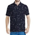 Constellation Stars Pattern Print Men's Polo Shirt