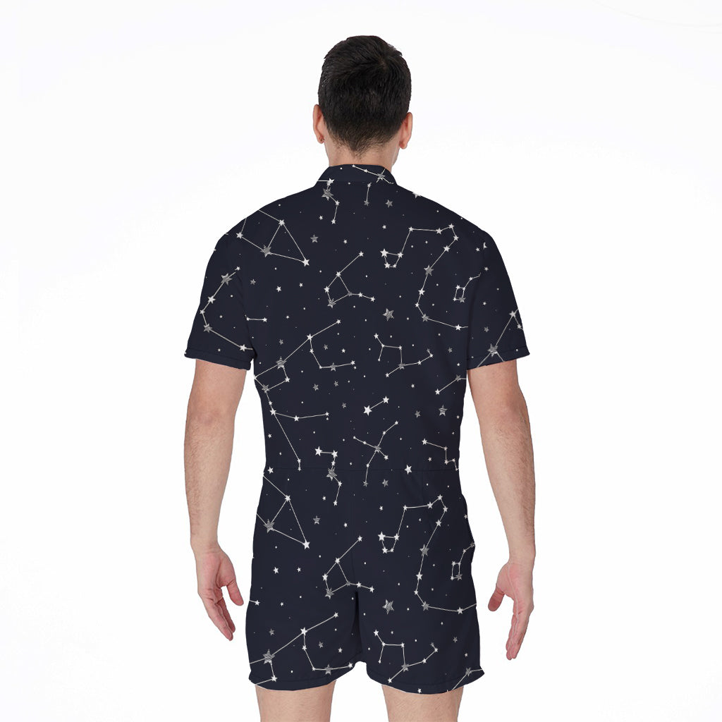 Constellation Stars Pattern Print Men's Rompers
