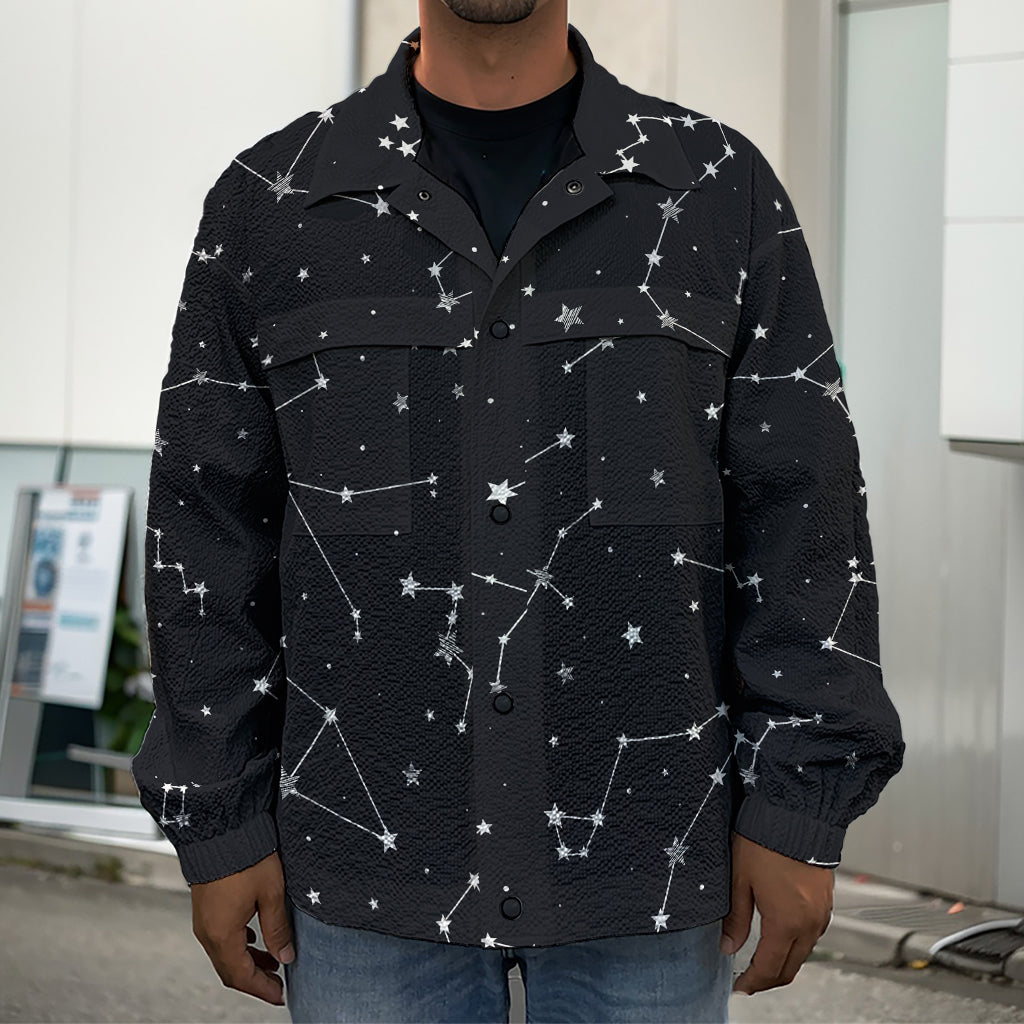 Constellation Stars Pattern Print Men's Shirt Jacket