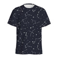 Constellation Stars Pattern Print Men's Athletic T-Shirt
