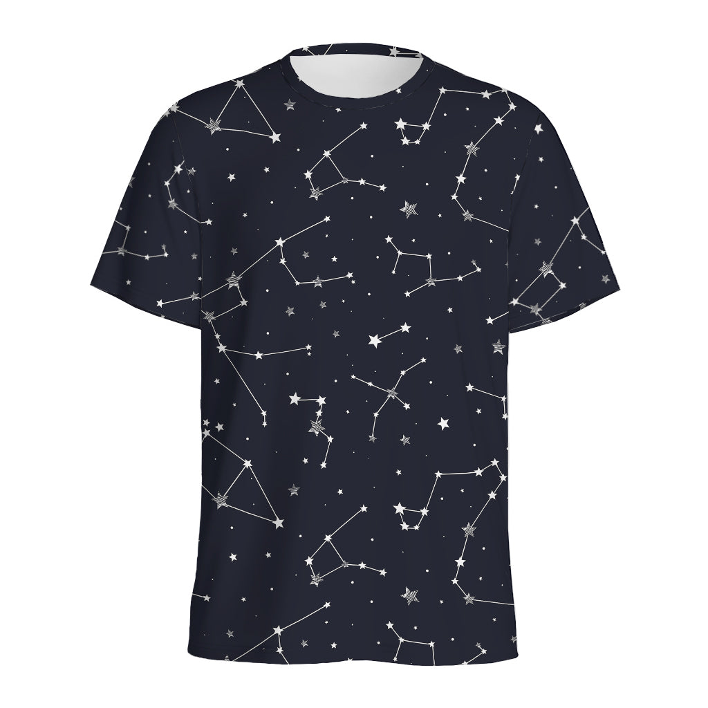 Constellation Stars Pattern Print Men's Sports T-Shirt