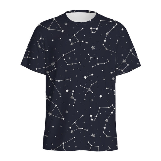 Constellation Stars Pattern Print Men's Sports T-Shirt