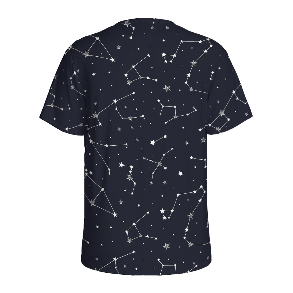 Constellation Stars Pattern Print Men's Sports T-Shirt