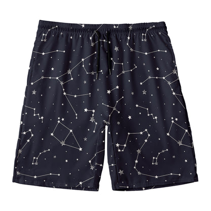 Constellation Stars Pattern Print Men's Swim Trunks