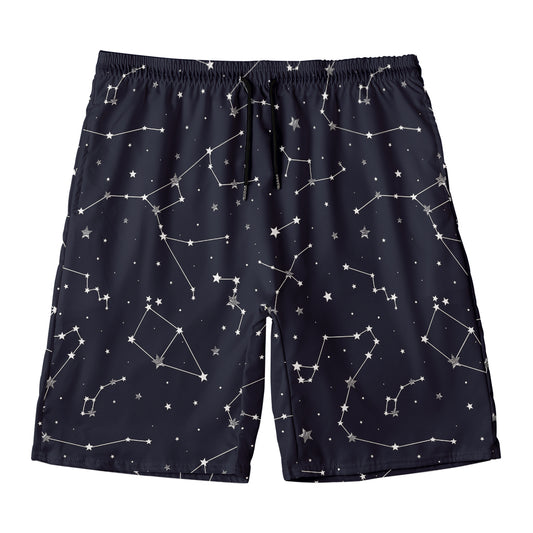 Constellation Stars Pattern Print Men's Swim Trunks