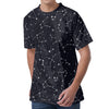 Constellation Stars Pattern Print Men's Velvet T-Shirt