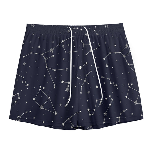 Constellation Stars Pattern Print Mesh Shorts