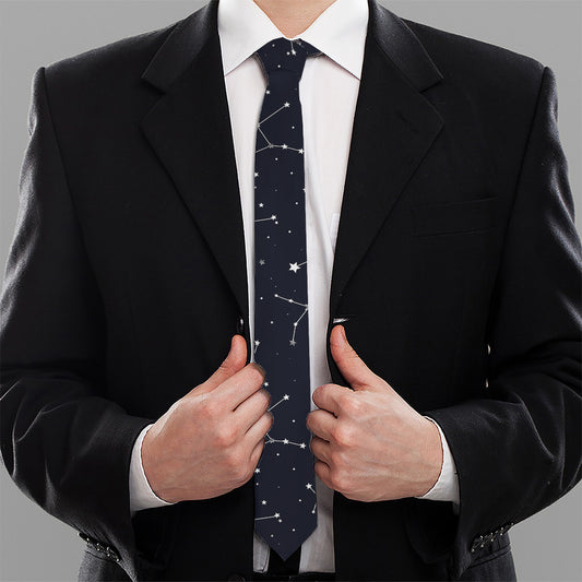 Constellation Stars Pattern Print Necktie