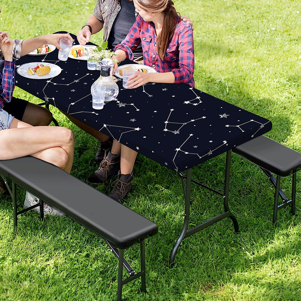 Constellation Stars Pattern Print Picnic Table Cover