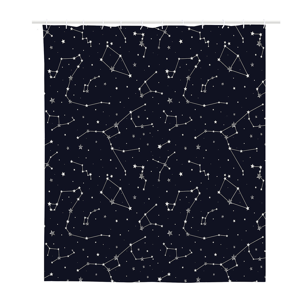 Constellation Stars Pattern Print Polyester Shower Curtain