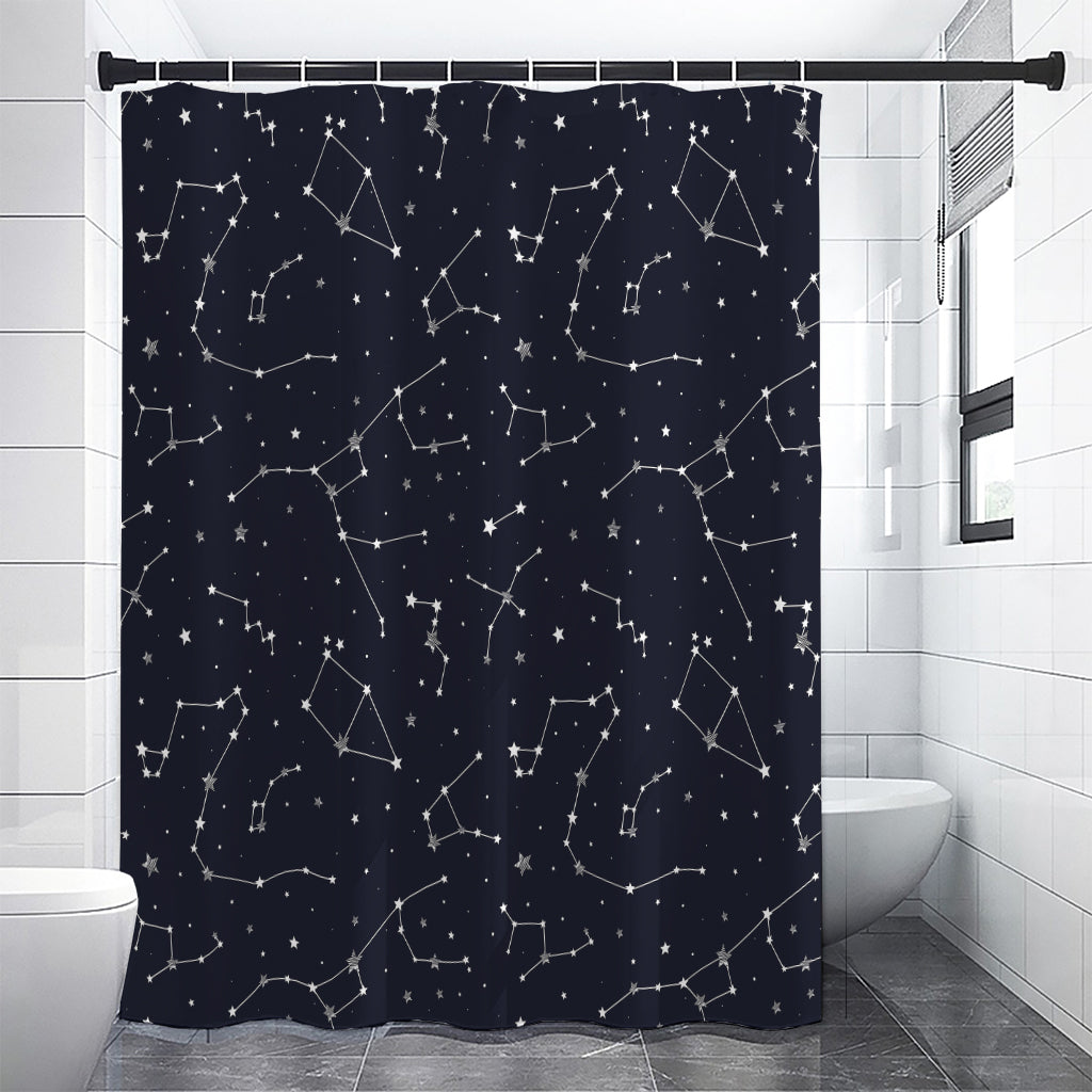 Constellation Stars Pattern Print Premium Shower Curtain