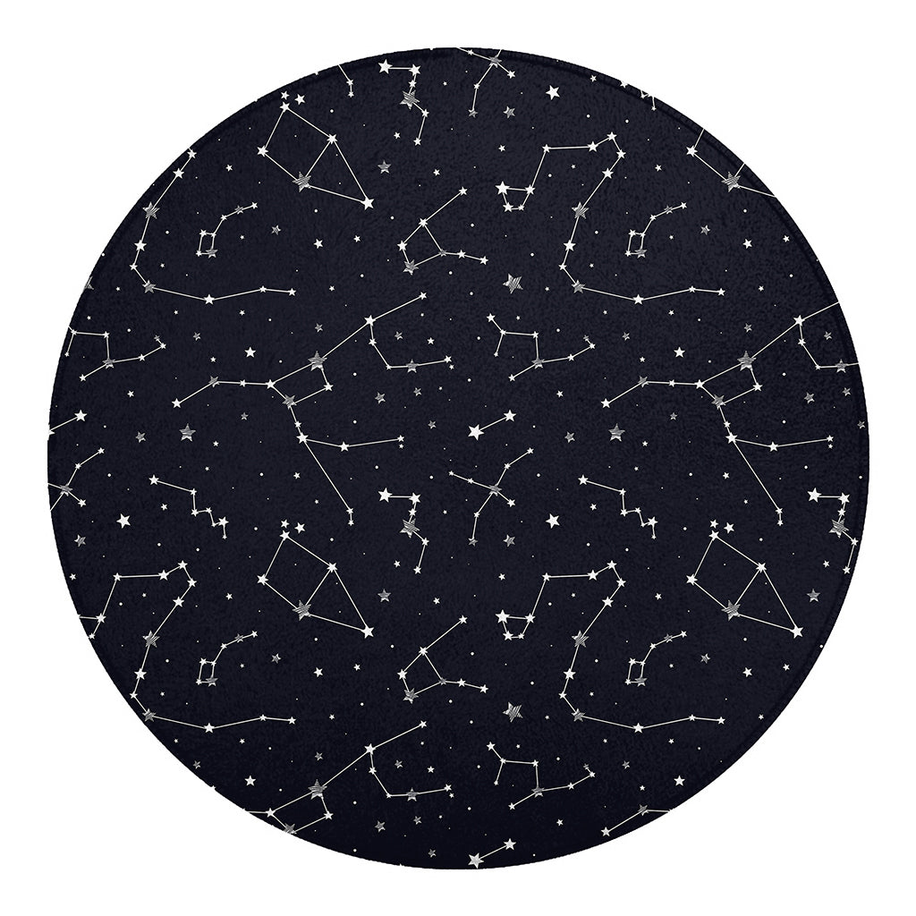 Constellation Stars Pattern Print Round Blanket