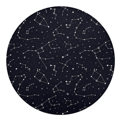 Constellation Stars Pattern Print Round Blanket