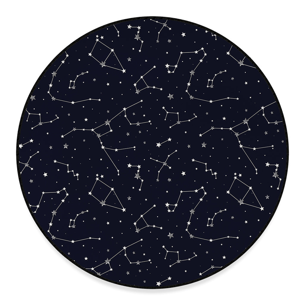 Constellation Stars Pattern Print Round Floor Mat