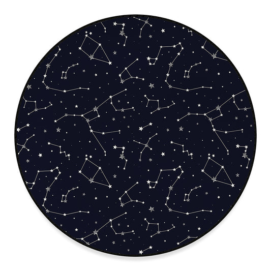 Constellation Stars Pattern Print Round Floor Mat