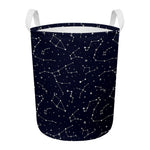 Constellation Stars Pattern Print Round Laundry Basket