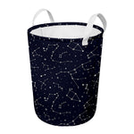 Constellation Stars Pattern Print Round Laundry Basket