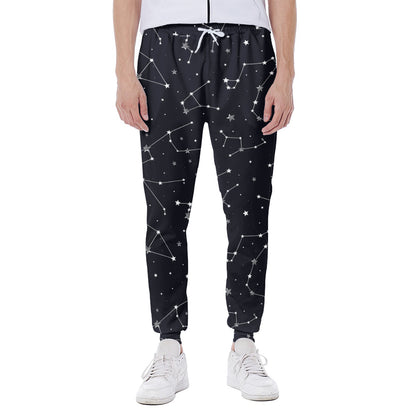 Constellation Stars Pattern Print Scuba Joggers