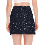 Constellation Stars Pattern Print Side Slit Mini Skirt