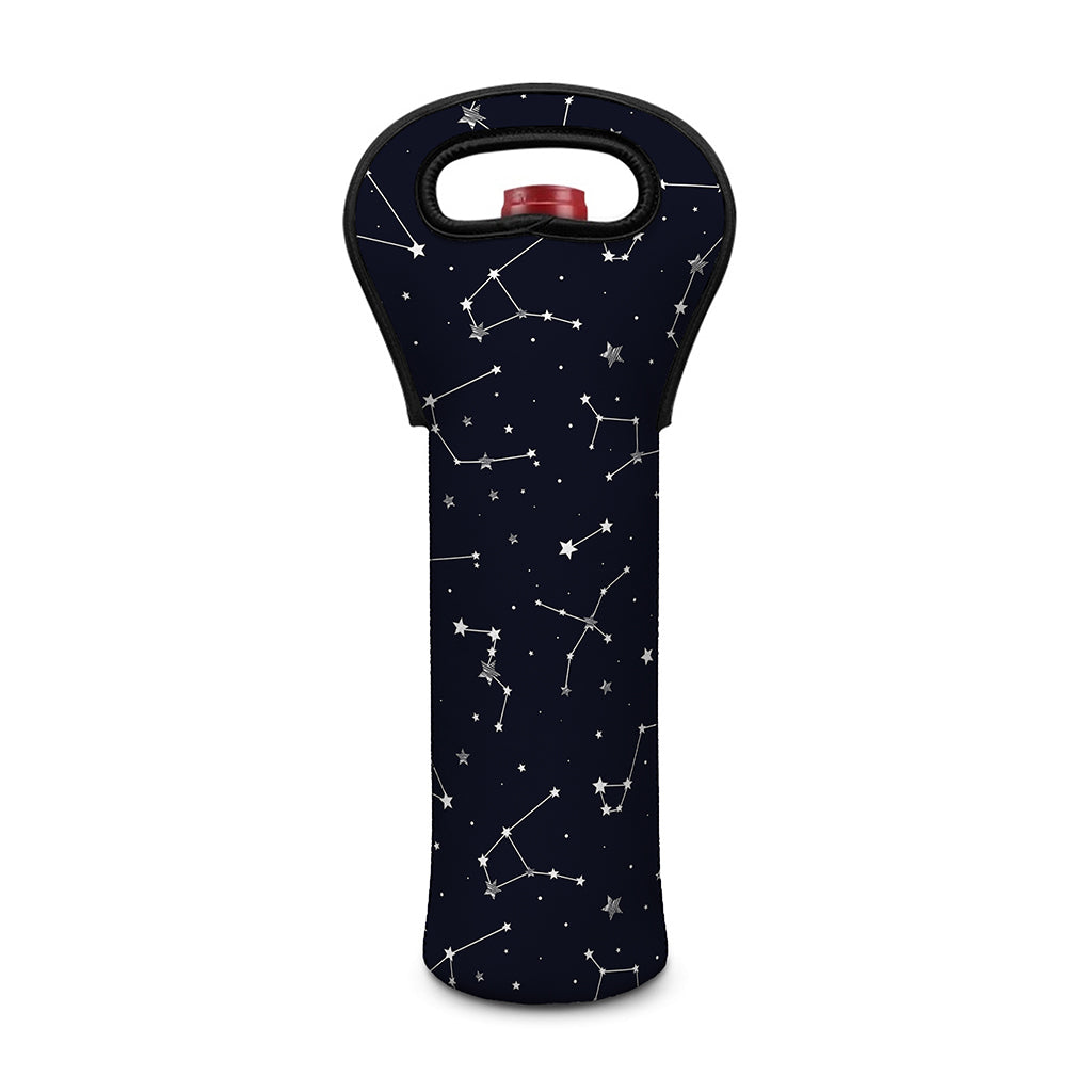 Constellation Stars Pattern Print Single Neoprene Wine Tote