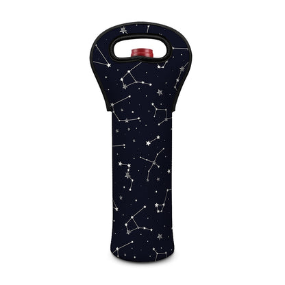 Constellation Stars Pattern Print Single Neoprene Wine Tote