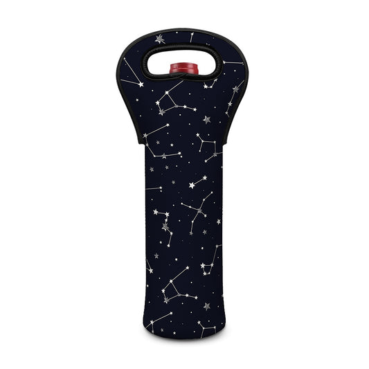 Constellation Stars Pattern Print Single Neoprene Wine Tote