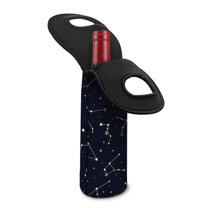 Constellation Stars Pattern Print Single Neoprene Wine Tote