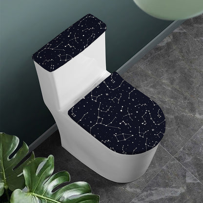 Constellation Stars Pattern Print Toilet Lid And Tank Cover Set