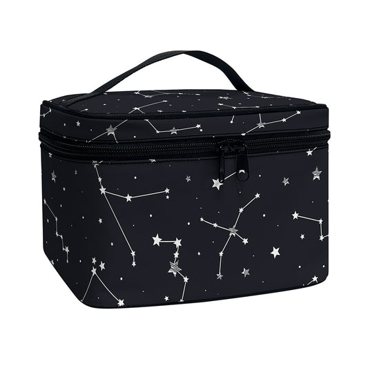 Constellation Stars Pattern Print Travel Makeup Bag