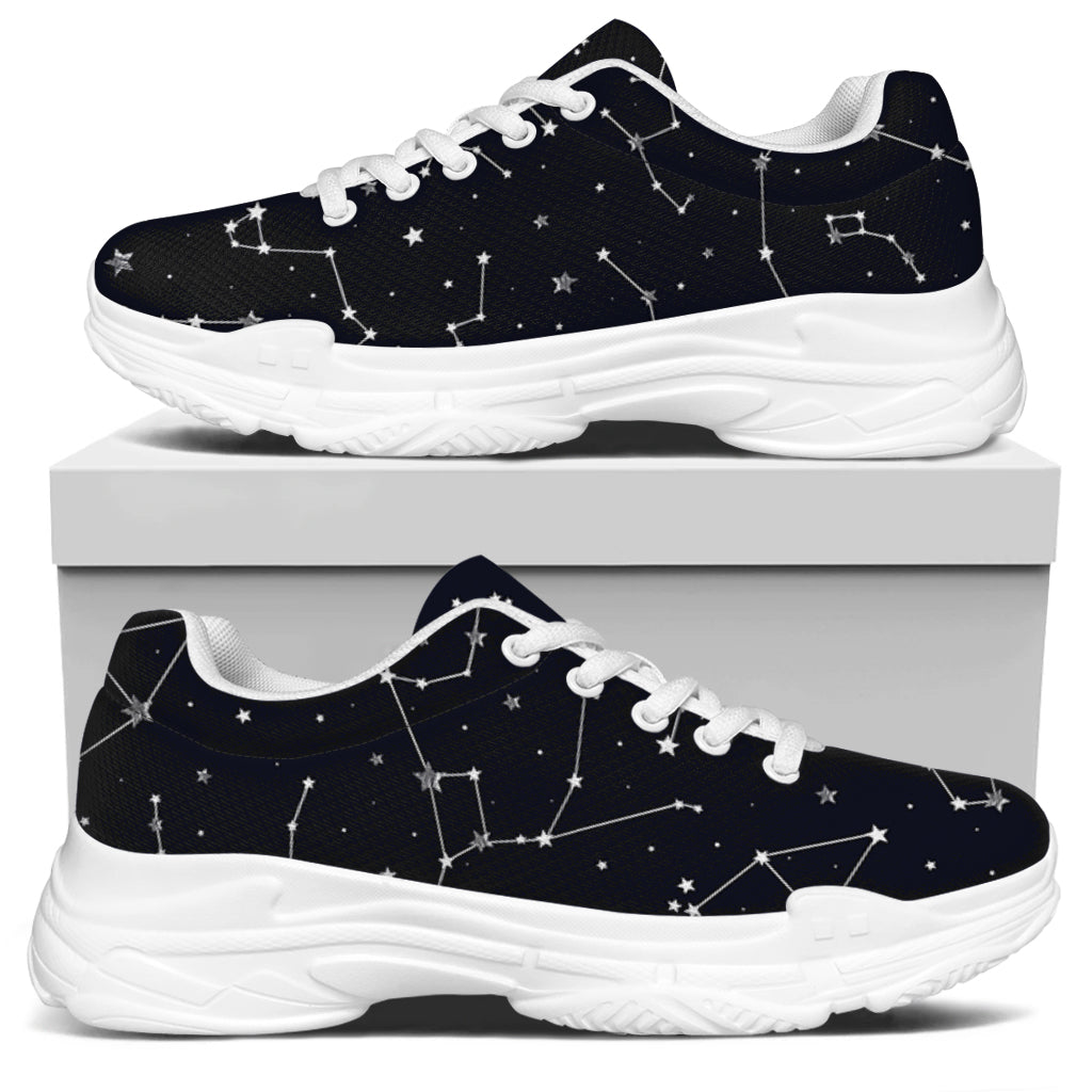 Constellation Stars Pattern Print White Chunky Shoes