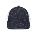 Constellation Stars Pattern Print White Mesh Trucker Hat