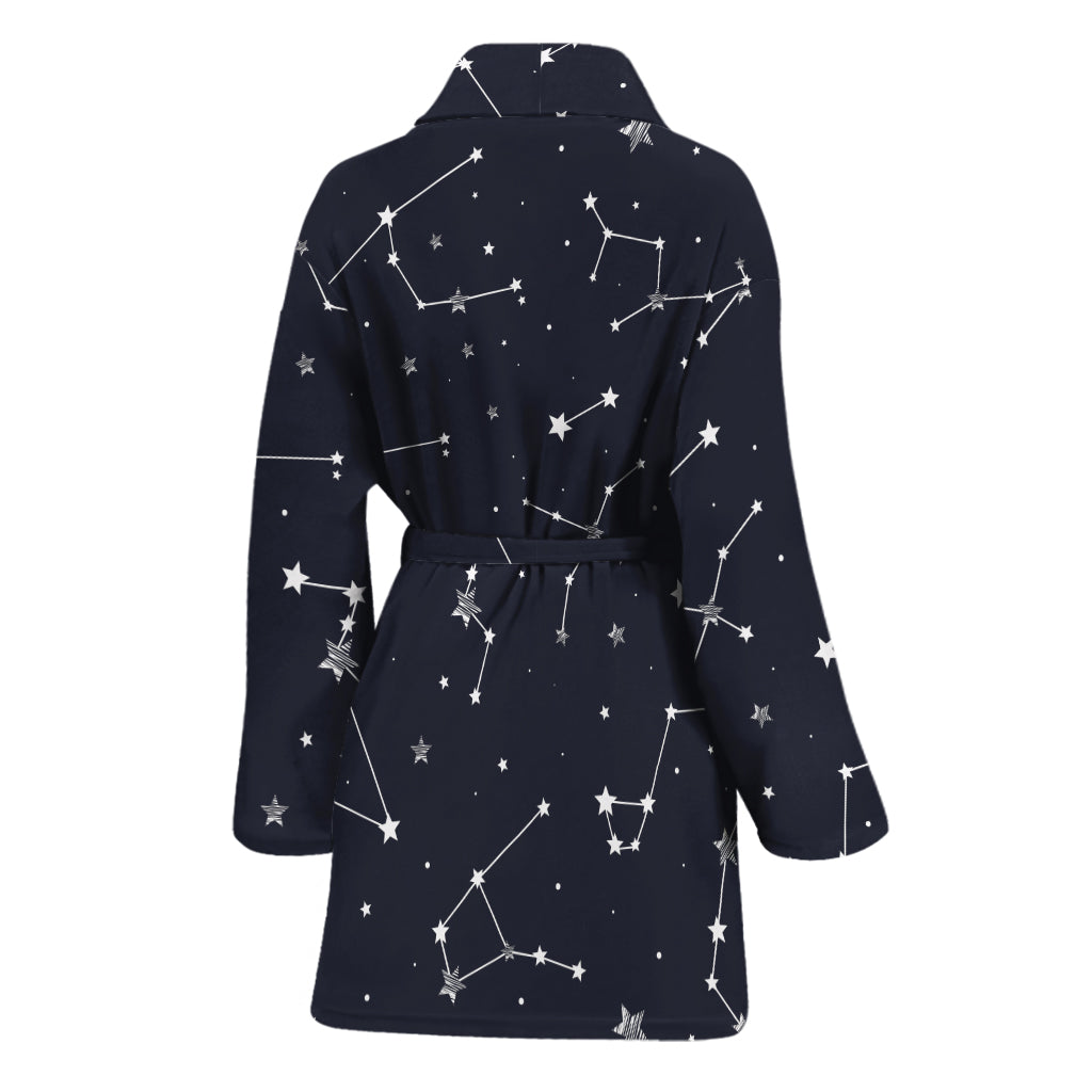 Constellation Stars Pattern Print Women's Bathrobe