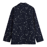 Constellation Stars Pattern Print Women's Cotton Blazer
