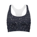 Constellation Stars Pattern Print Women's Sports Bra