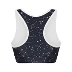 Constellation Stars Pattern Print Women's Sports Bra